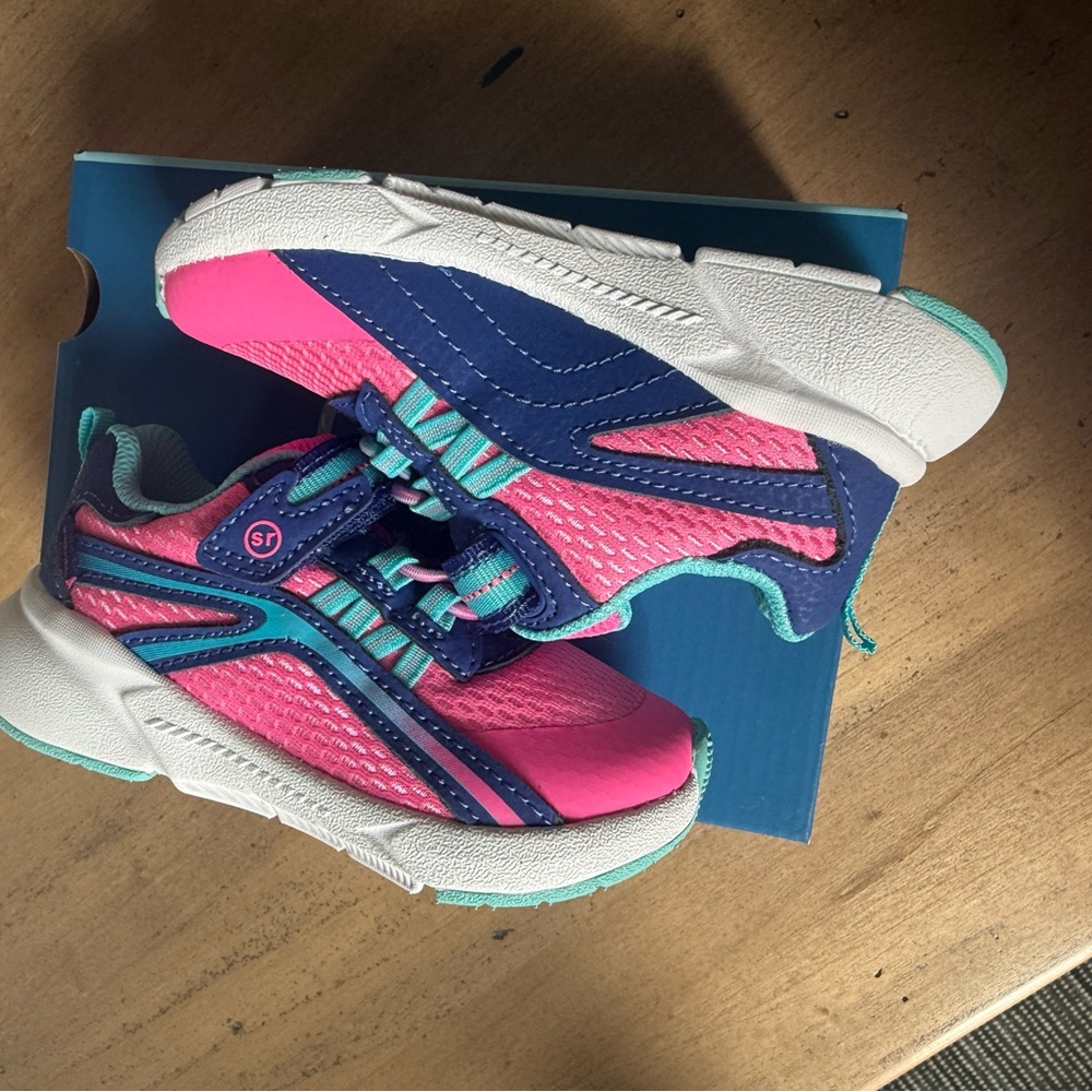 Stride Rite Vibrant Pink and Teal Sneakers - Picture 2 of 5